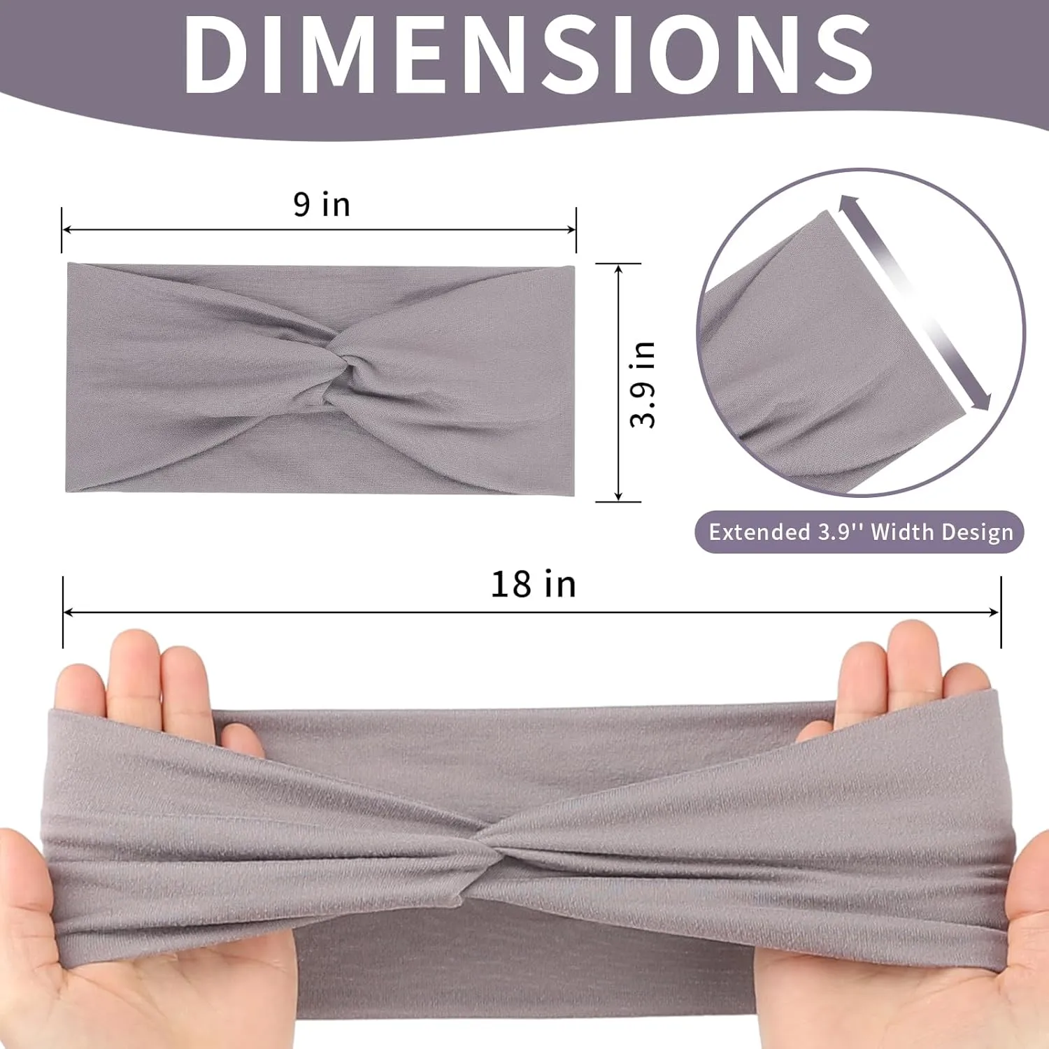 12 Pcs Stretchy Headbands for Women, Absorbed Sport Headband Soft Twist Knotted Hairbands for Daily Life Yoga Workout(Black/Grey/White/Red)
