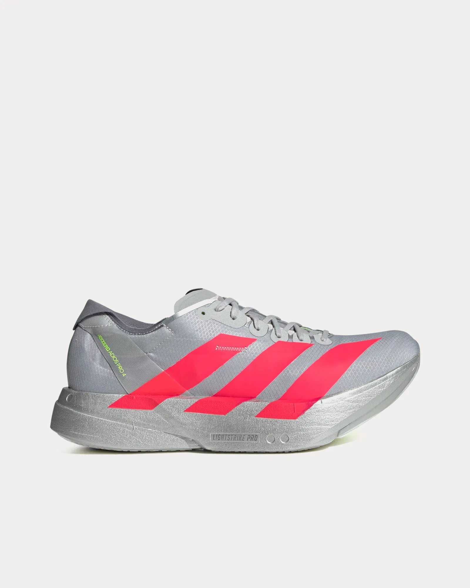 Adizero Adios Pro 4 Silver Metallic / Lucid Red / Grey Running Shoes