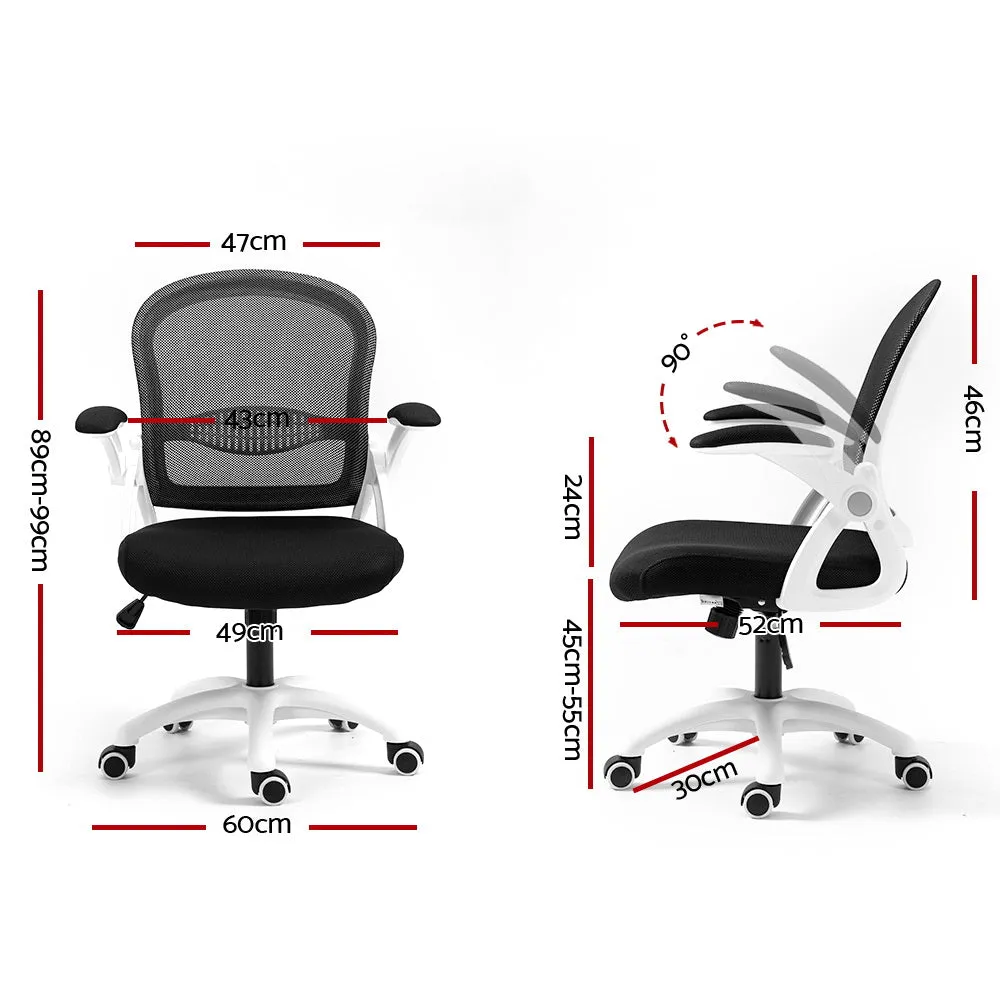 Adjustable Mesh Office Chair with Flip-Up Armrests - Artiss