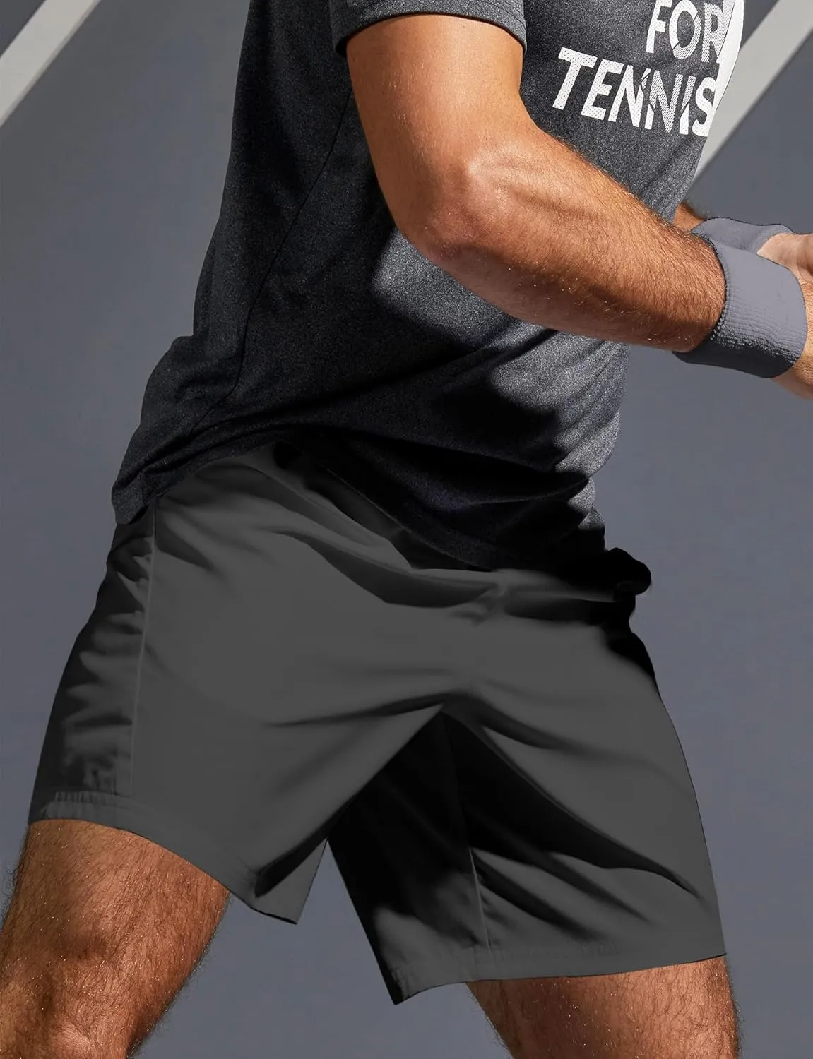 Aolesy Mens Athletic Shorts 7?? Quick Dry Gym Running Shorts with Zipper Pockets Lightweight Workout Shorts