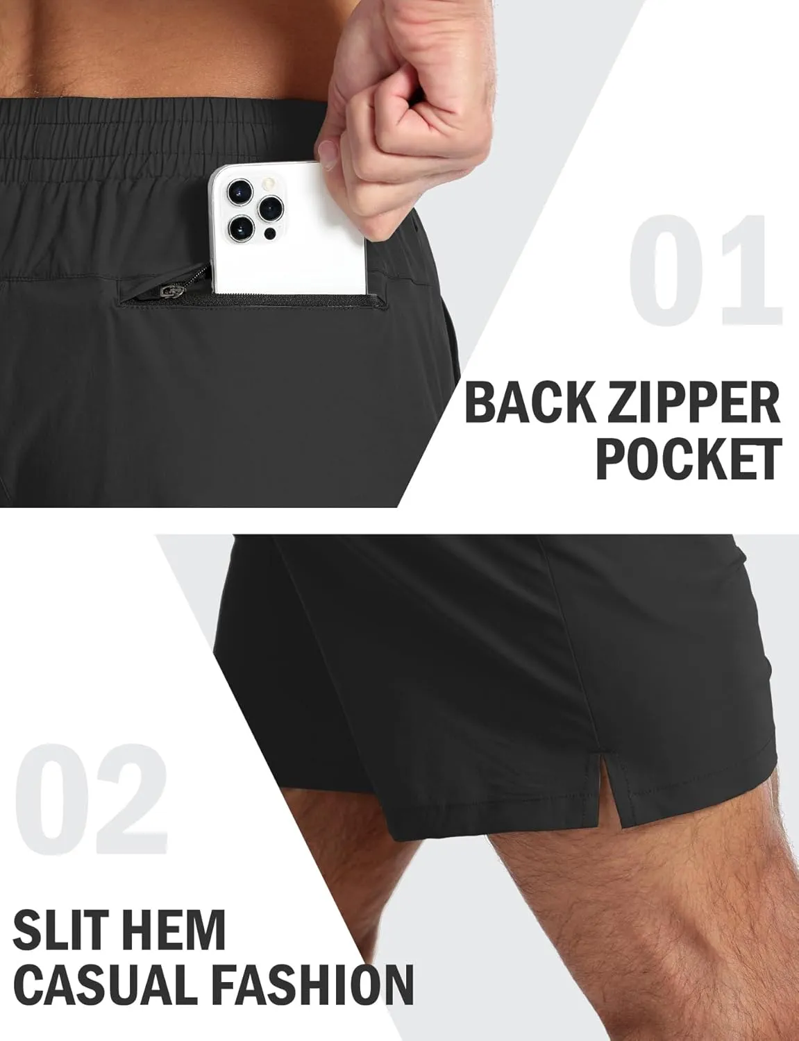 Aolesy Mens Athletic Shorts 7?? Quick Dry Gym Running Shorts with Zipper Pockets Lightweight Workout Shorts