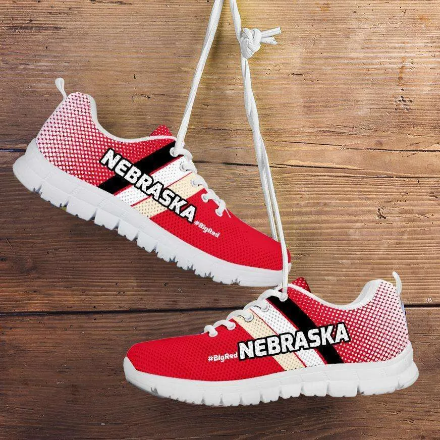 #BigRed Nebraska Fan Mesh Fabric Running Shoes