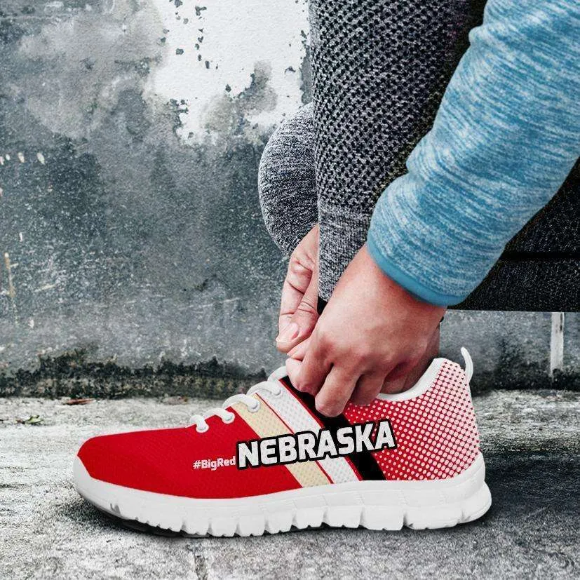 #BigRed Nebraska Fan Mesh Fabric Running Shoes