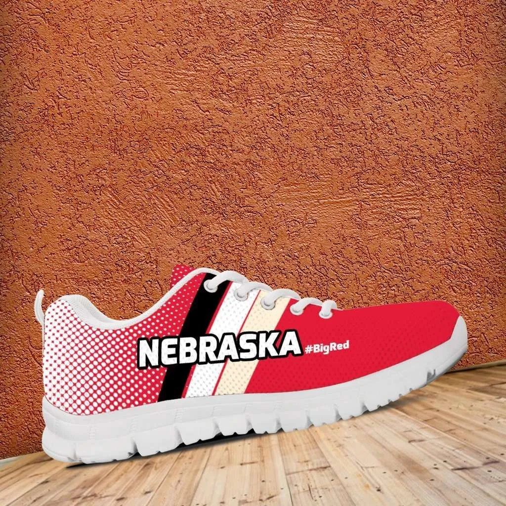#BigRed Nebraska Fan Mesh Fabric Running Shoes