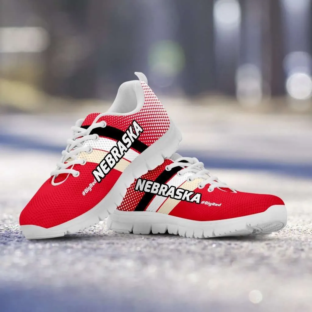 #BigRed Nebraska Fan Mesh Fabric Running Shoes