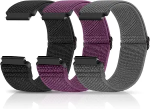Compatible with 16mm 18mm 19mm 20mm 22mm 24mm Watch Bands Quick Release Replacement Wristband,Adjustable Stretchy Nylon Solo Loop Straps Fabric Braided Sport Elastic Bands for Men Women