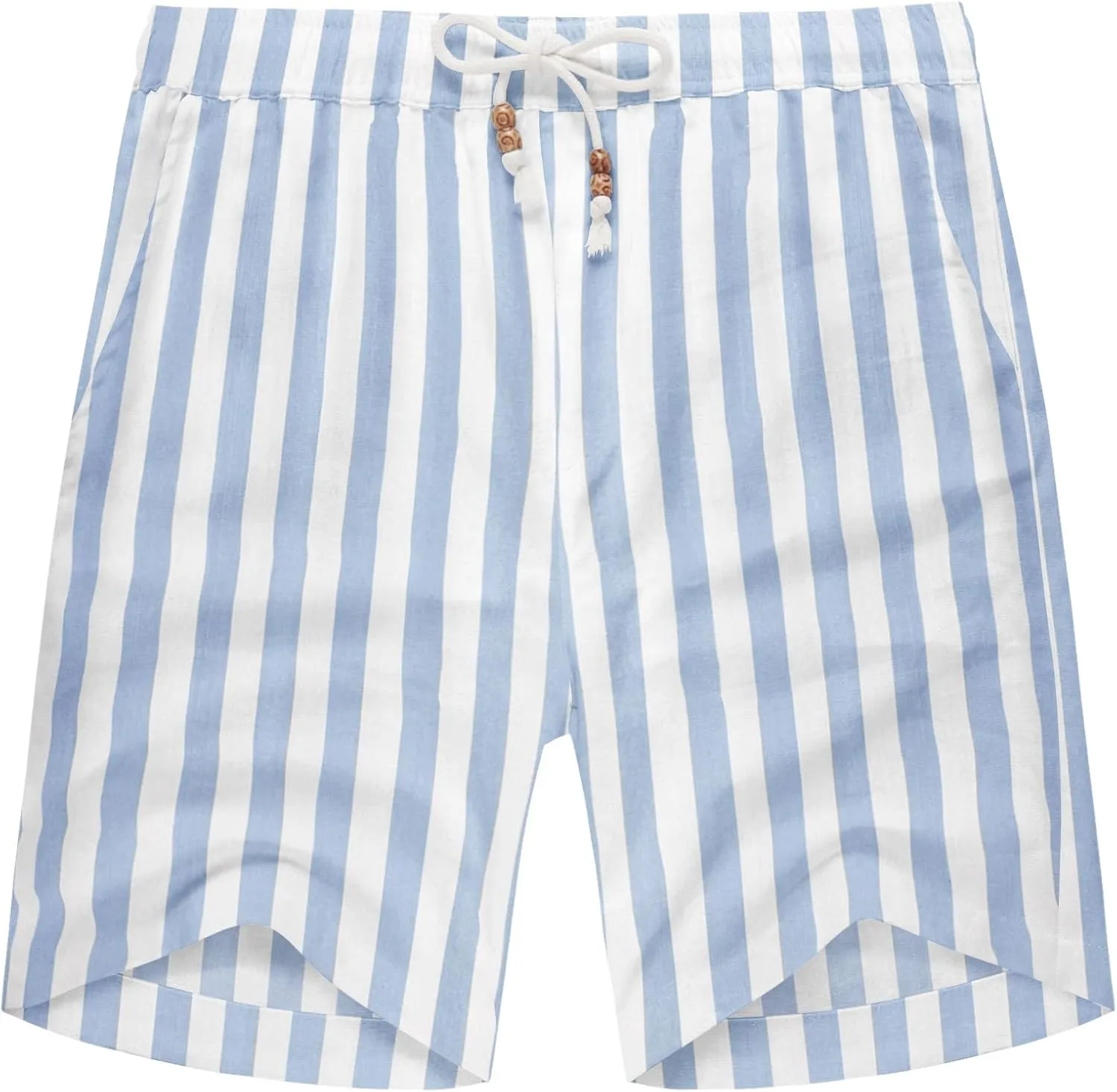 COOFANDY Men's Linen Shorts Casual Elastic Waist Drawstring Summer Beach Shorts