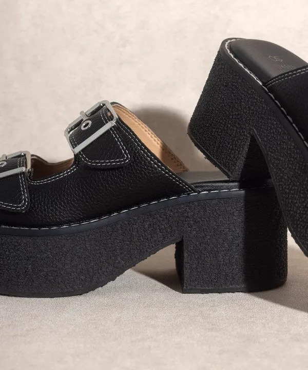 Double Strap Sandals With Buckles