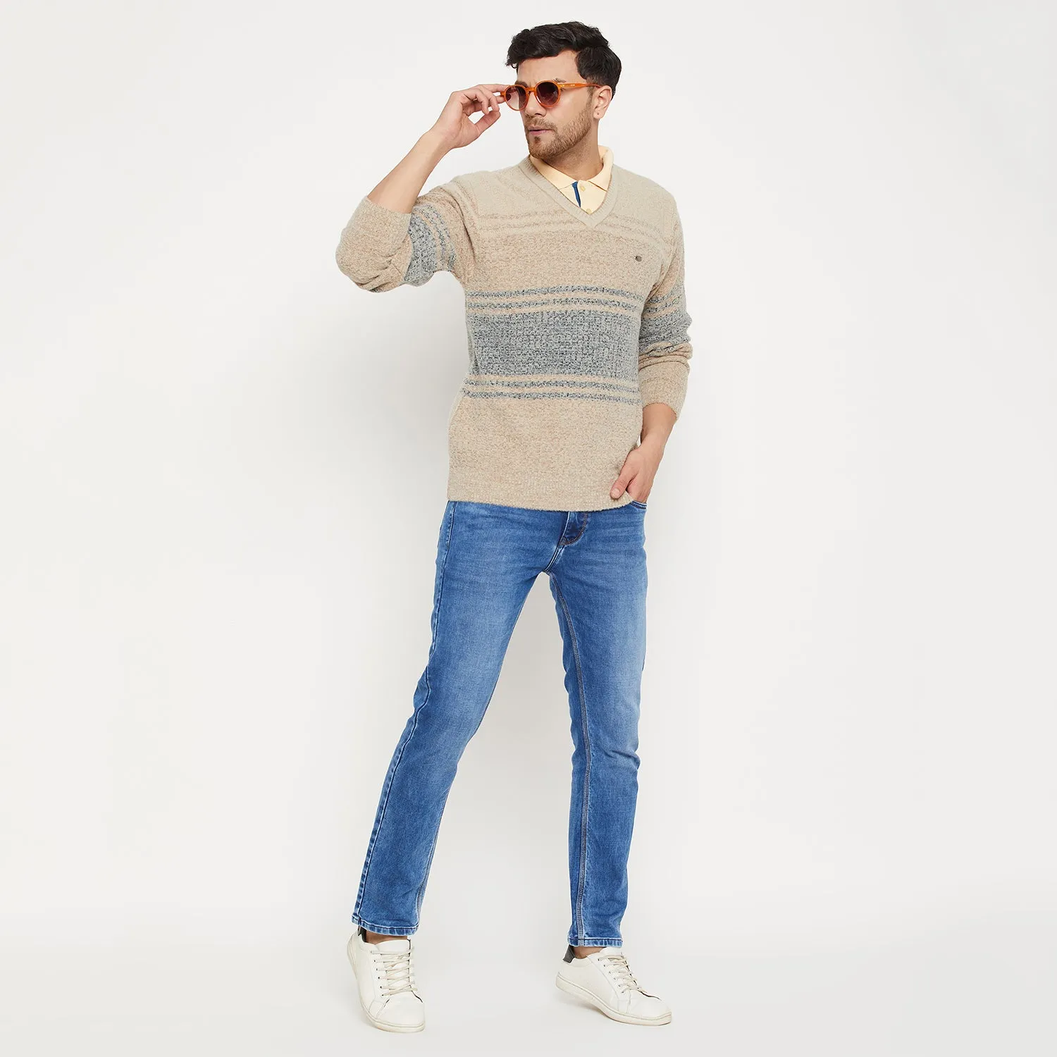 Duke Stardust Men Full Sleeve V Neck Sweater (SDS2123)
