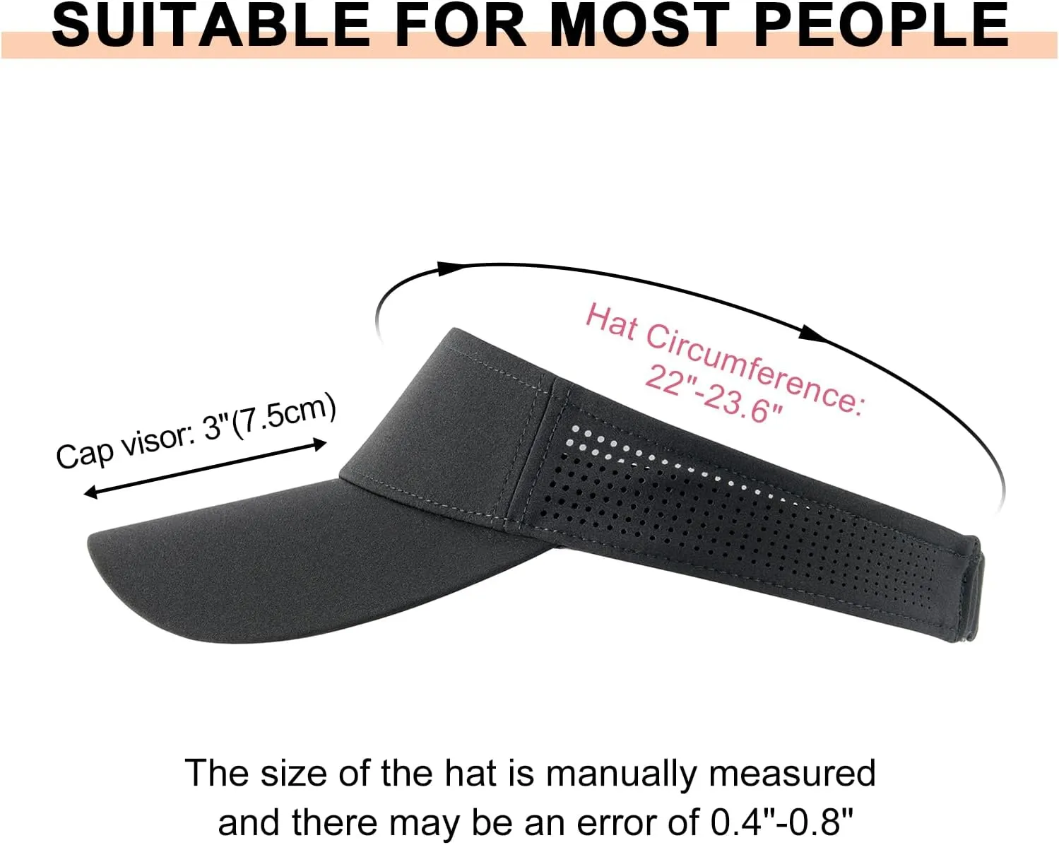 FEICUI Women's Sun Sports Visor Adjustable Empty Top Baseball Cap Athletic Performance Outdoor Hat