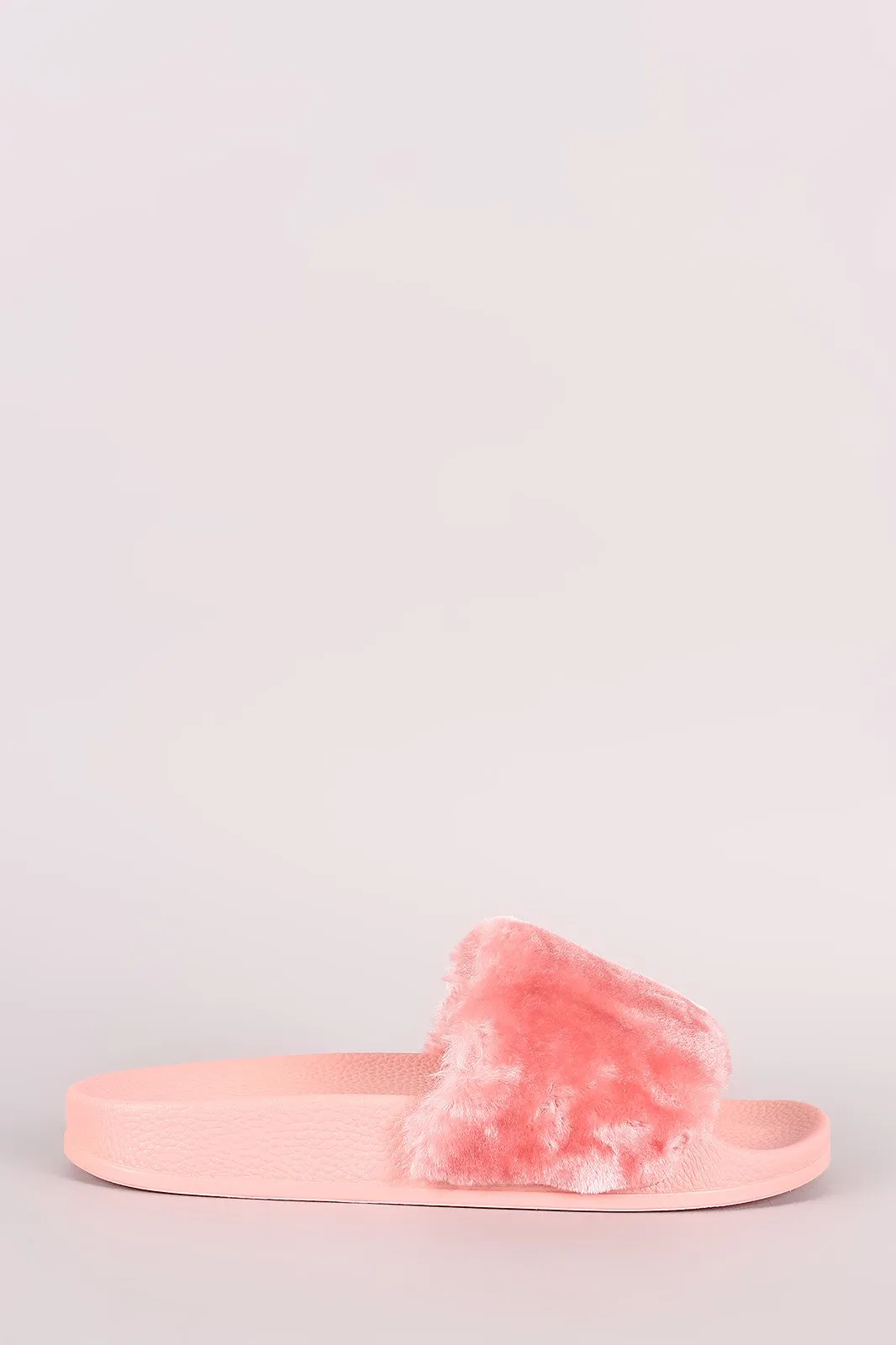 Fluffy Faux Fur Slide Sandal