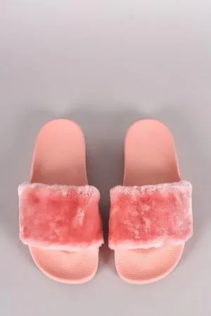Fluffy Faux Fur Slide Sandal