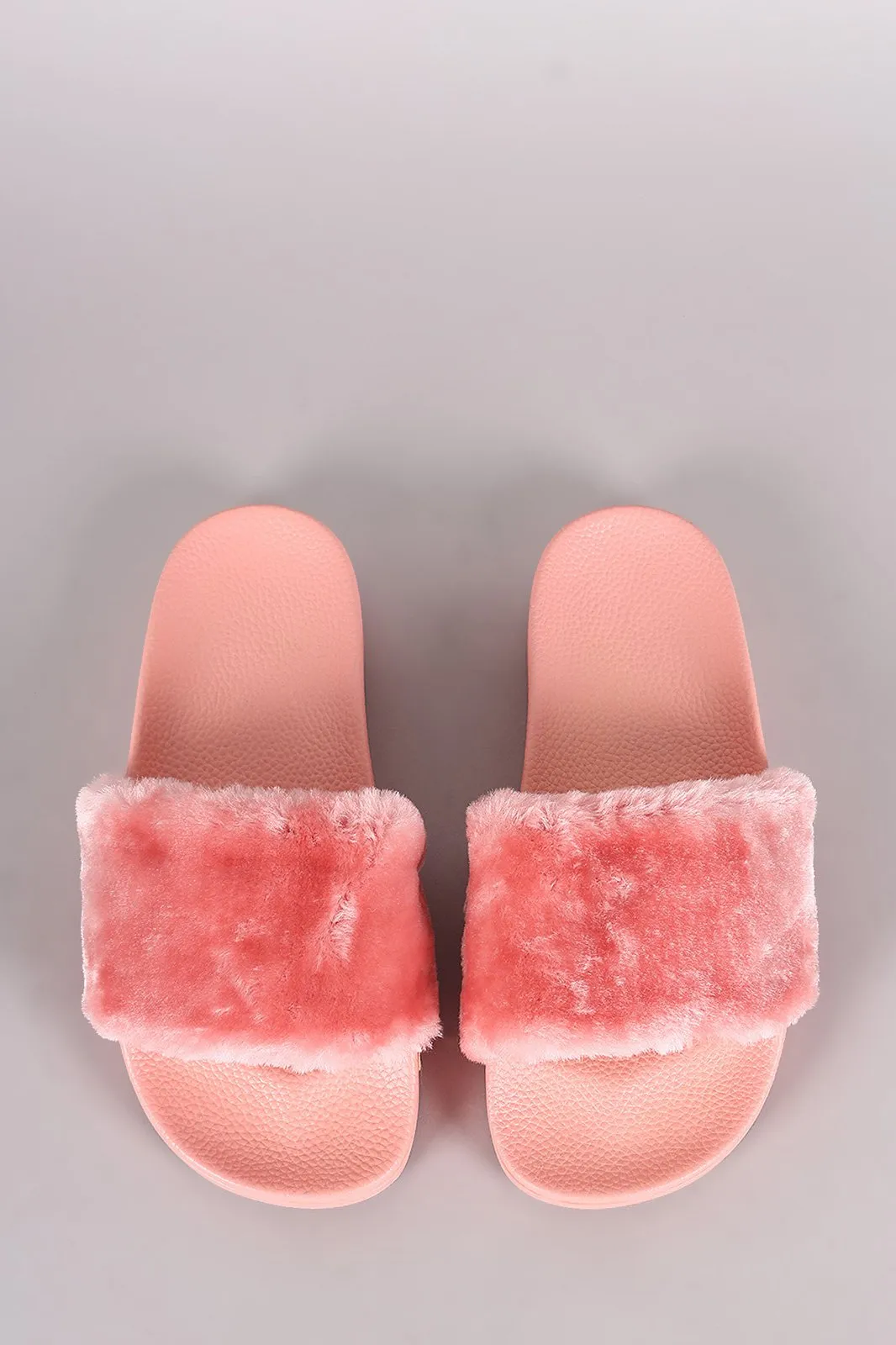 Fluffy Faux Fur Slide Sandal