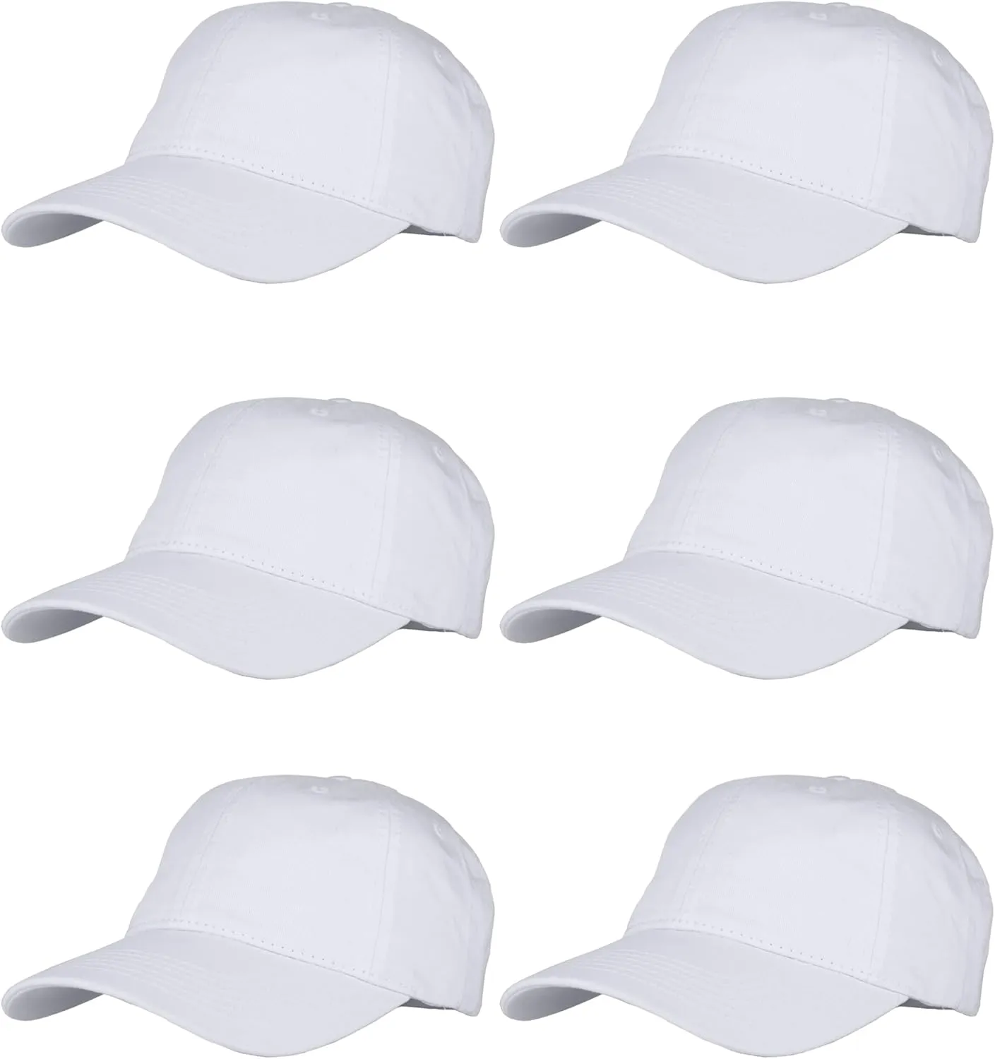 Gelante Cotton Twill Washed Unstructure Baseball Cap - Adjustable Blank Hat for Men Women - Wholesale Bulk Lot of 6 Pack
