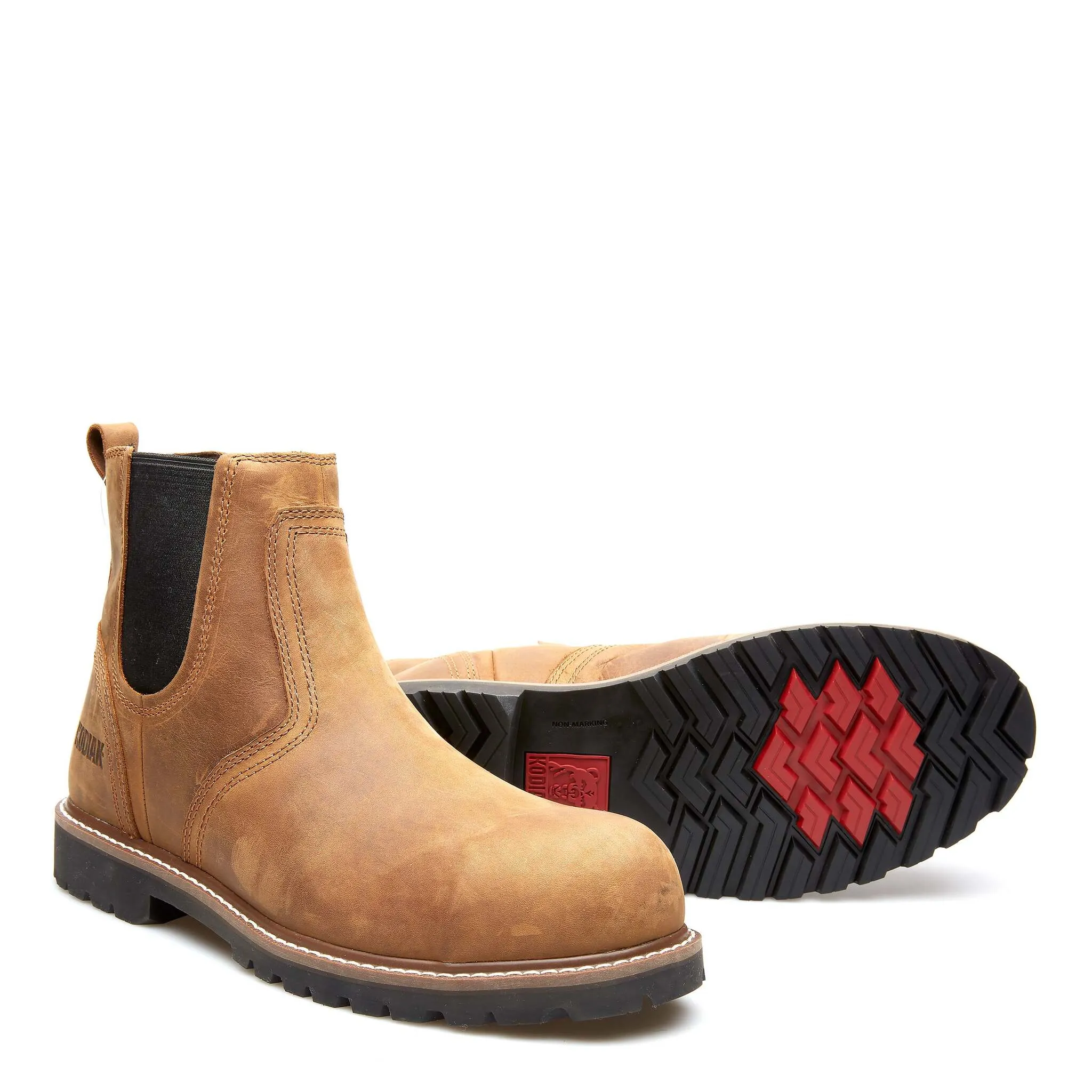 Kodiak Men's McKinney 6" Chelsea Safety Work Boots – Waterproof Full Grain Leather, Composite Toe & Plate, Comfortzone Footbed | Sizes 8-14