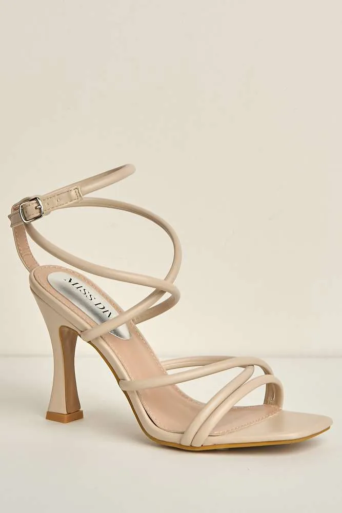 Libra Strappy Heeled Sandal in Nude