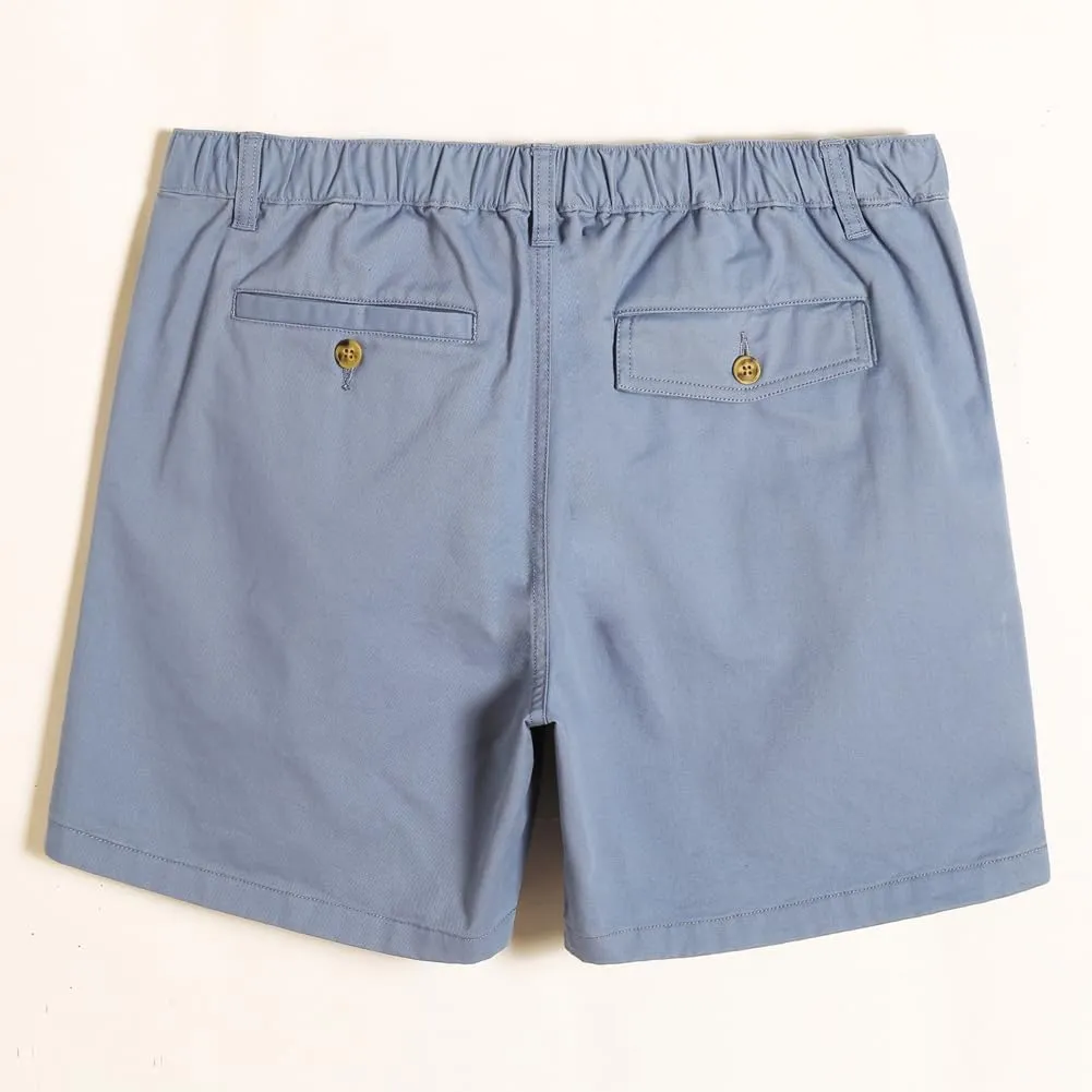 maamgic Men's Classic-fit 5.5" Cotton Casual Shorts Elastic Waistband with Multi-Pocket Daily Wear Walking Summer Outfit