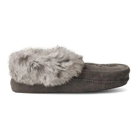 Manitobah Mukluks Suede Tipi Moccasins- Charcoal