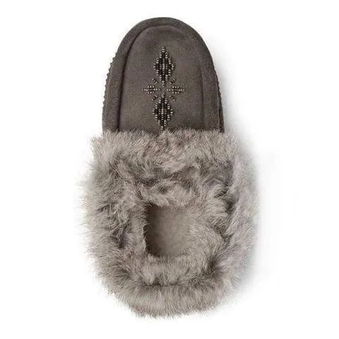 Manitobah Mukluks Suede Tipi Moccasins- Charcoal