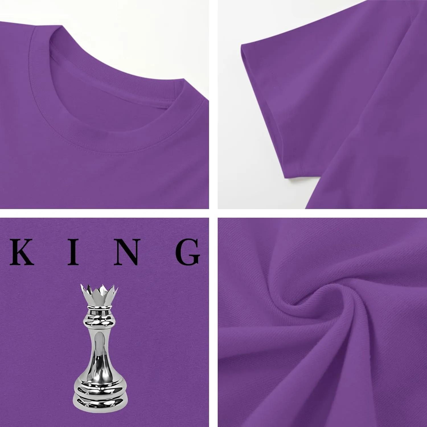 Men's King Chess Shirt Graphic Tees Designer Printed T Shirts for Men Urban Letter T-Shirt Streetwear
