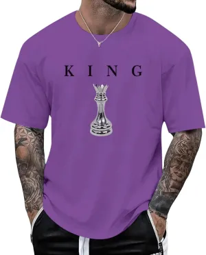 Men's King Chess Shirt Graphic Tees Designer Printed T Shirts for Men Urban Letter T-Shirt Streetwear