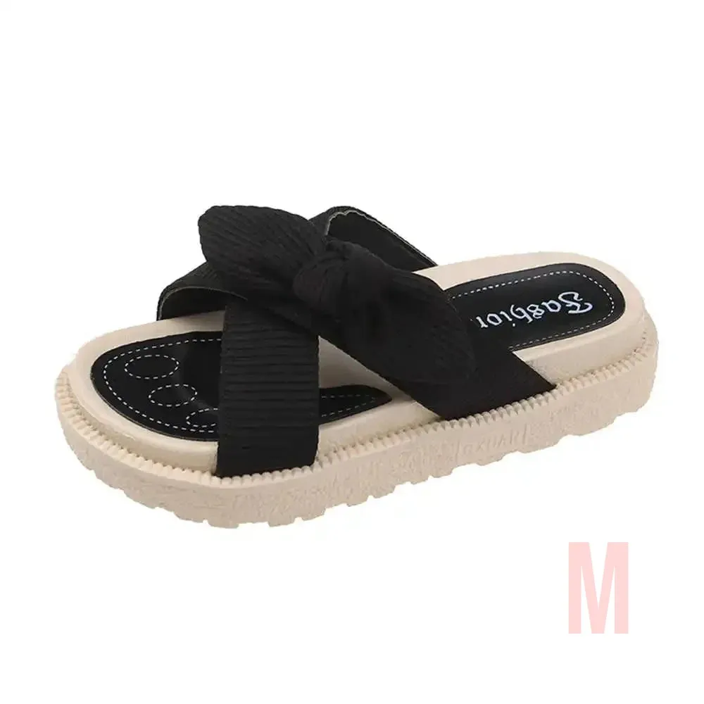 Merendy Fatma flat heels open toe slip-on Green slides sandals