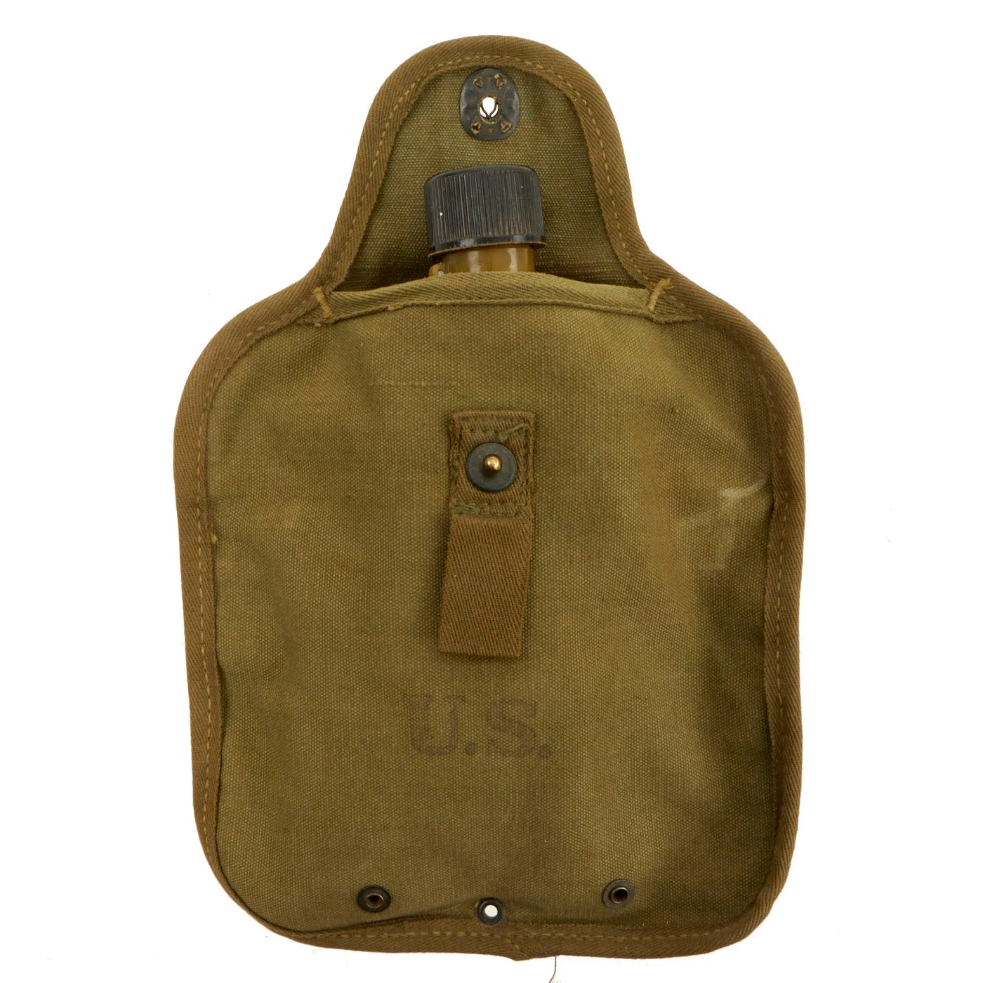 Original U.S. WWII M-1943 Experimental Collapsible 2 QT Canteen - Cover and Bladder - RARE