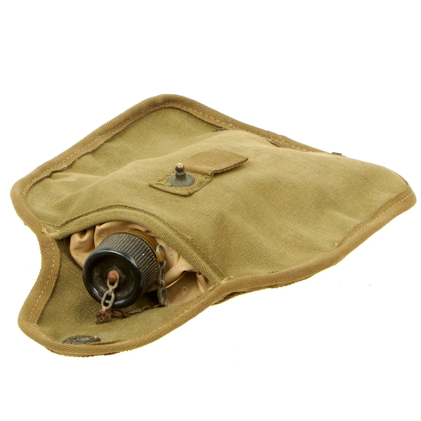 Original U.S. WWII M-1943 Experimental Collapsible 2 QT Canteen - Cover and Bladder - RARE