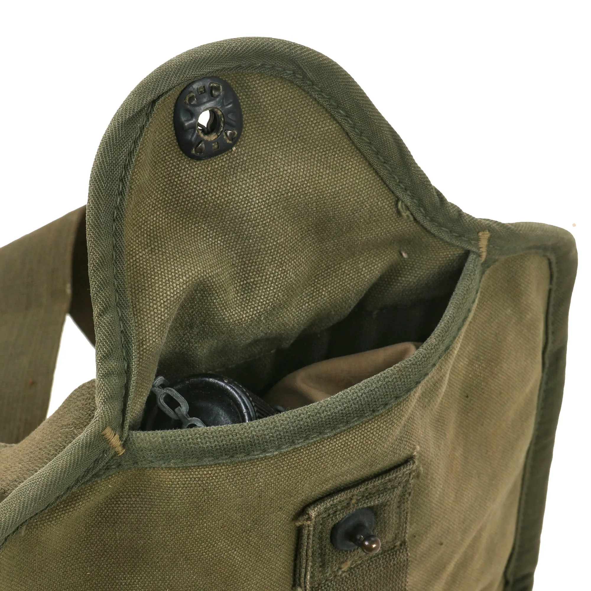 Original U.S. WWII Rare M-1943 Experimental Collapsible 2 QT Canteen With Cover and Bladder -Dated 1945