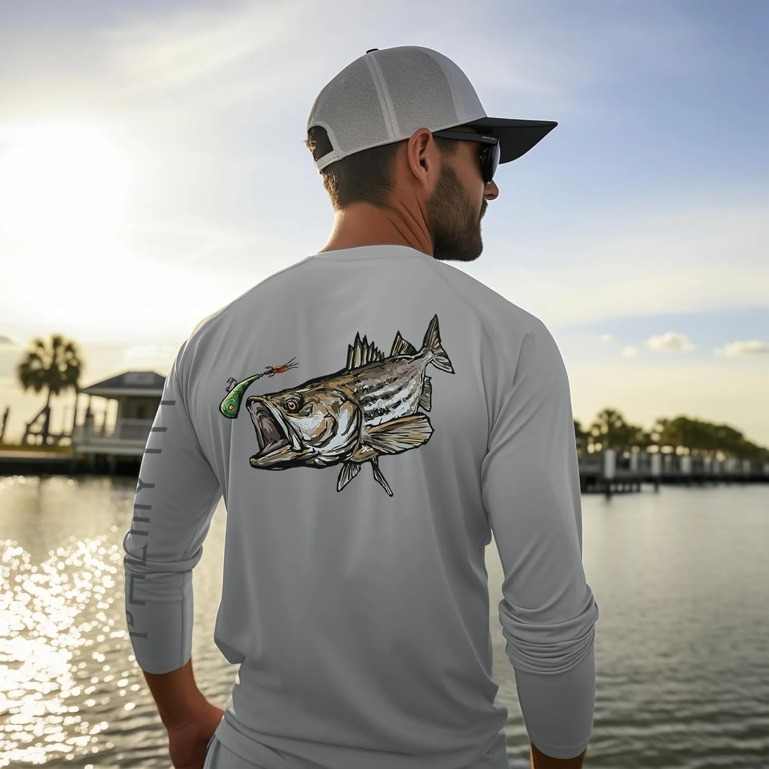 Palmyth Fishing Shirts for Men Long Sleeve UPF 50  T Shirt Sun Protection Tee