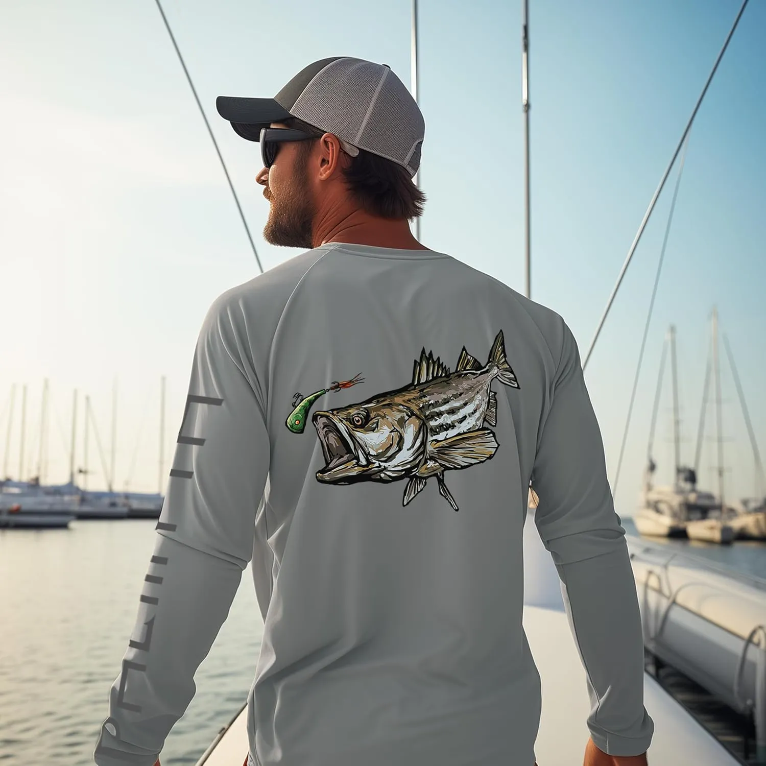 Palmyth Fishing Shirts for Men Long Sleeve UPF 50  T Shirt Sun Protection Tee