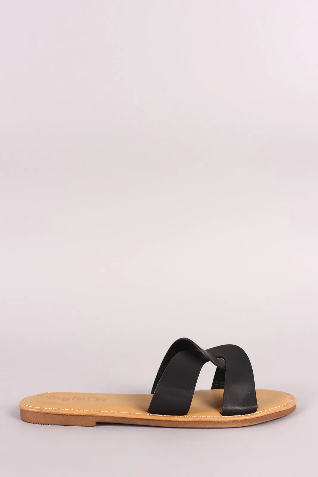 Sunny Feet Twisted Band Open Toe Slide Sandal