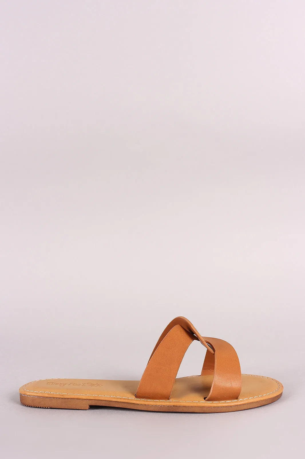 Sunny Feet Twisted Band Open Toe Slide Sandal