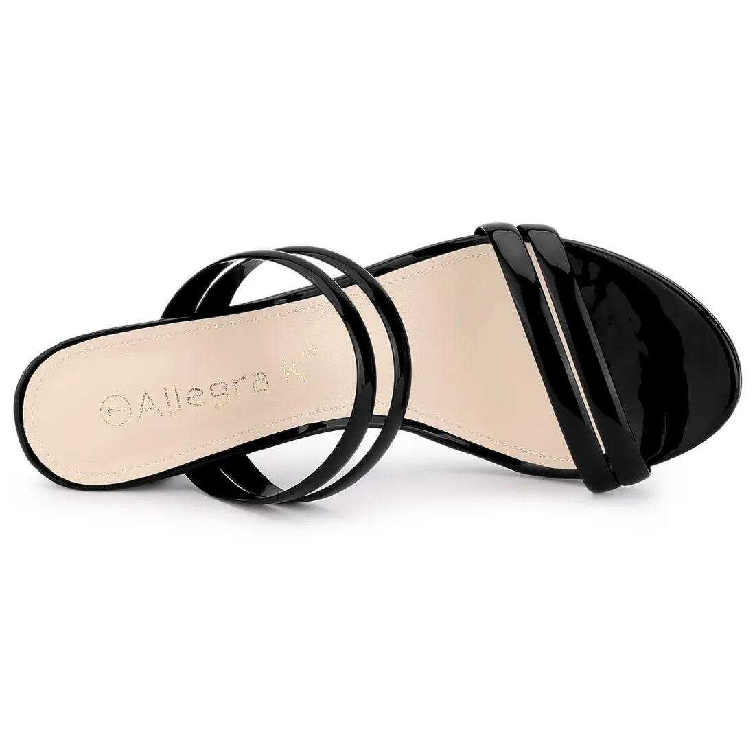TPU Clear Strappy Slide Mule Block Heel Sandal