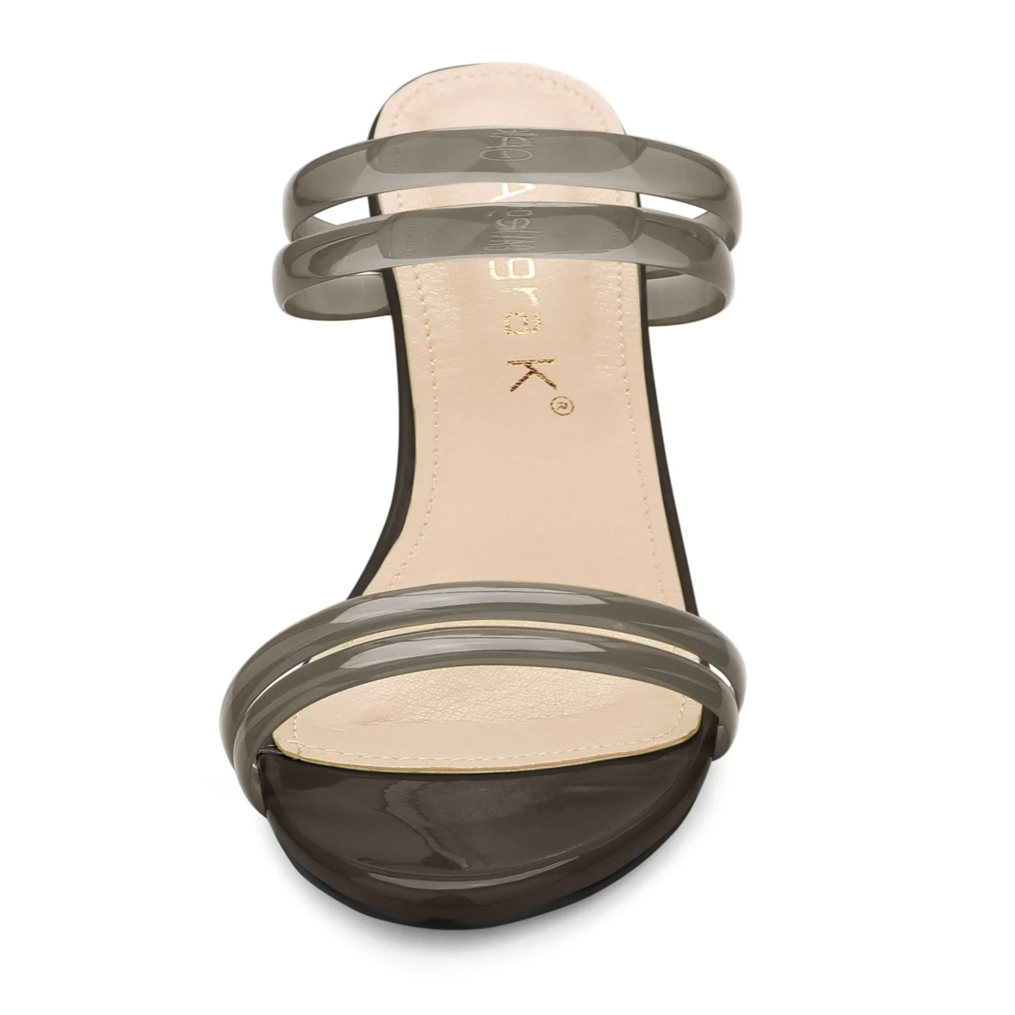 TPU Clear Strappy Slide Mule Block Heel Sandal