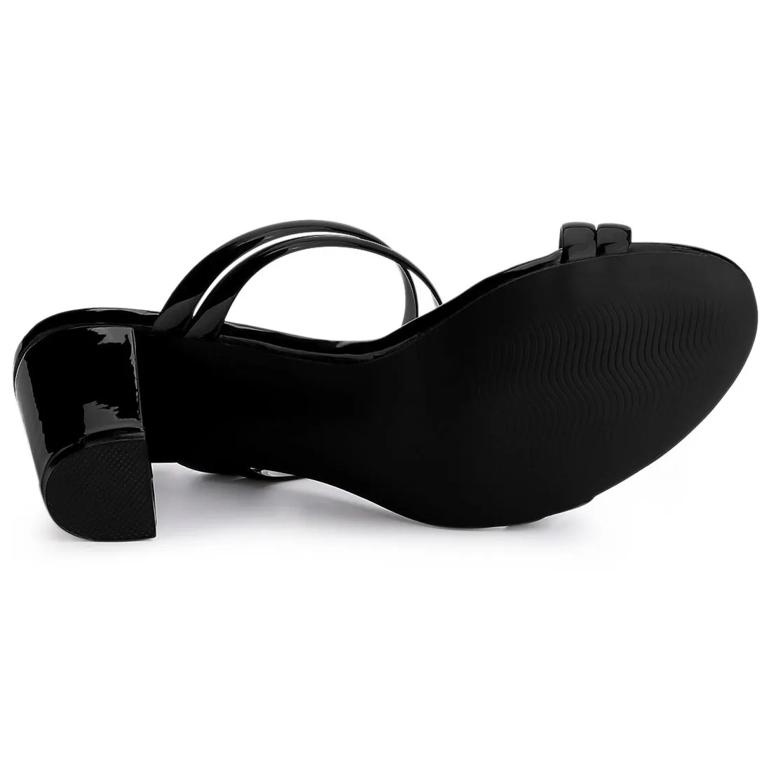 TPU Clear Strappy Slide Mule Block Heel Sandal