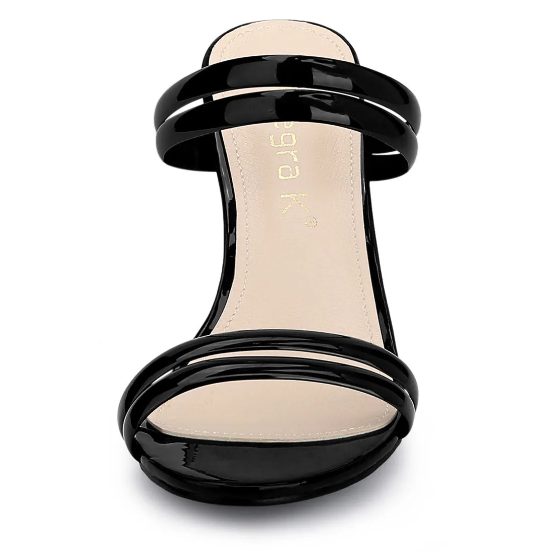 TPU Clear Strappy Slide Mule Block Heel Sandal
