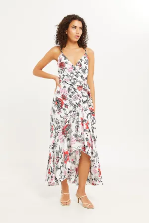 Women White Printed Strappy Dress