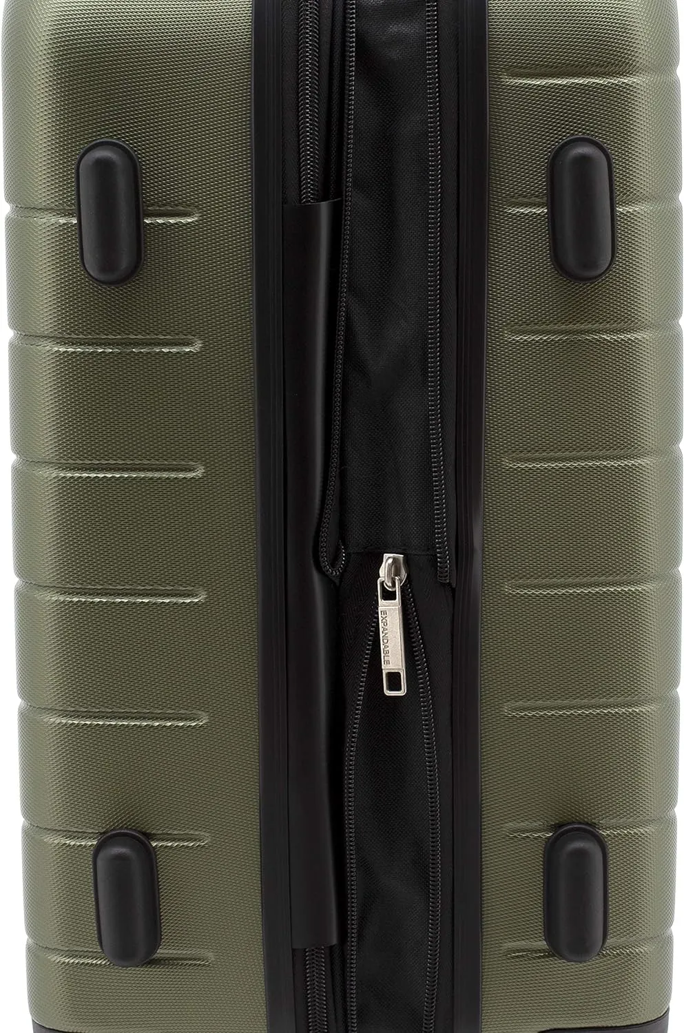 Wrangler Smart Luggage Set with Cup Holder and USB Port, Olive Green, 20-Inch Carry-On