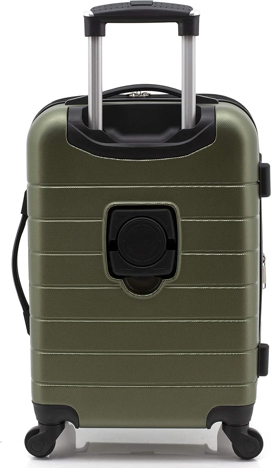 Wrangler Smart Luggage Set with Cup Holder and USB Port, Olive Green, 20-Inch Carry-On