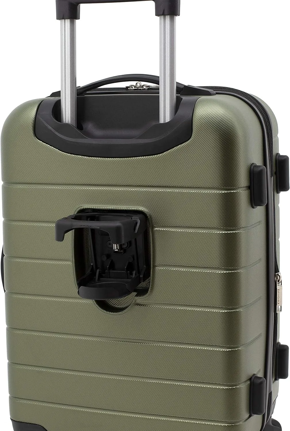 Wrangler Smart Luggage Set with Cup Holder and USB Port, Olive Green, 20-Inch Carry-On